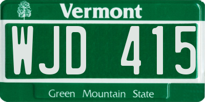VT license plate WJD415