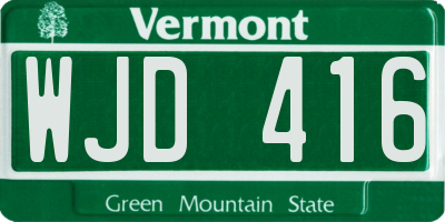 VT license plate WJD416