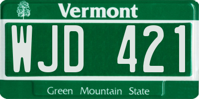 VT license plate WJD421