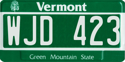 VT license plate WJD423