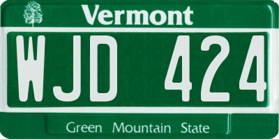VT license plate WJD424