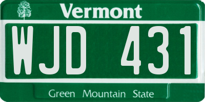VT license plate WJD431