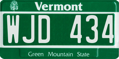 VT license plate WJD434