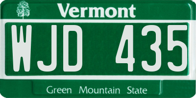 VT license plate WJD435