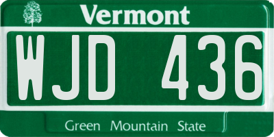 VT license plate WJD436