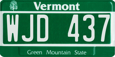 VT license plate WJD437