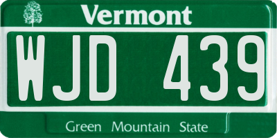 VT license plate WJD439