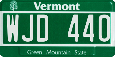 VT license plate WJD440