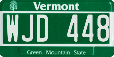 VT license plate WJD448