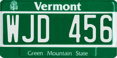 VT license plate WJD456