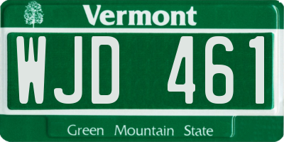 VT license plate WJD461