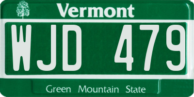 VT license plate WJD479