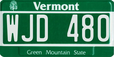 VT license plate WJD480