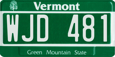 VT license plate WJD481