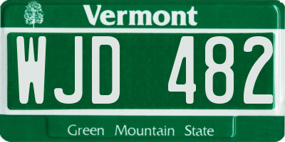 VT license plate WJD482