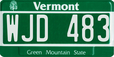 VT license plate WJD483