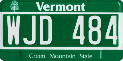 VT license plate WJD484