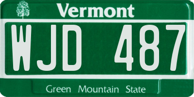 VT license plate WJD487