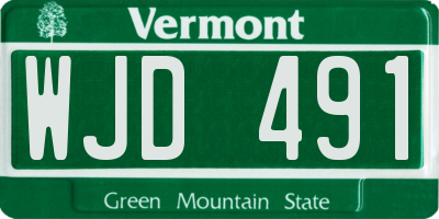 VT license plate WJD491