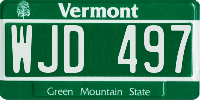 VT license plate WJD497