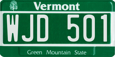 VT license plate WJD501