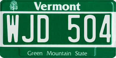 VT license plate WJD504