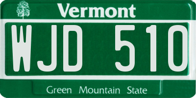 VT license plate WJD510