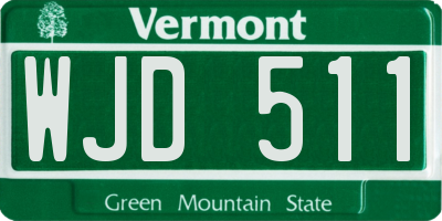 VT license plate WJD511