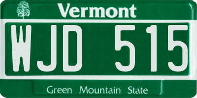 VT license plate WJD515