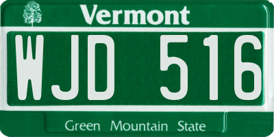 VT license plate WJD516