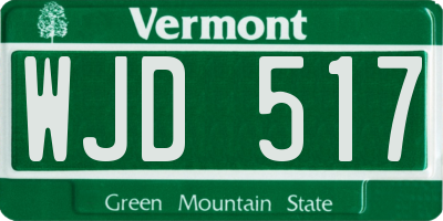 VT license plate WJD517
