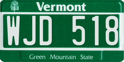 VT license plate WJD518