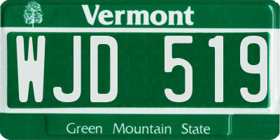 VT license plate WJD519