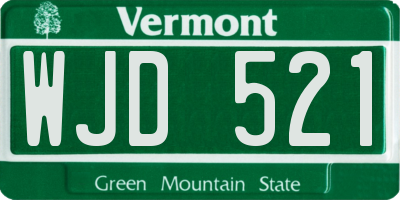 VT license plate WJD521