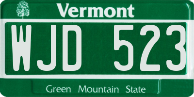 VT license plate WJD523