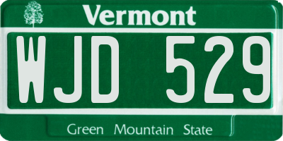 VT license plate WJD529
