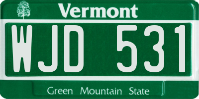 VT license plate WJD531
