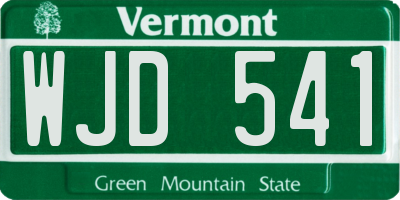 VT license plate WJD541