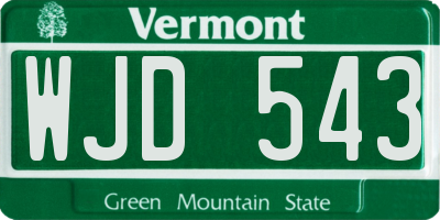VT license plate WJD543