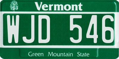 VT license plate WJD546