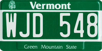 VT license plate WJD548