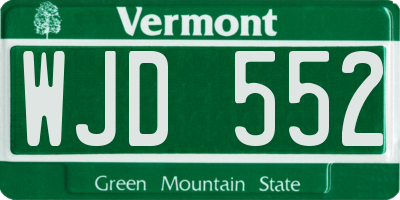 VT license plate WJD552