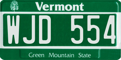 VT license plate WJD554