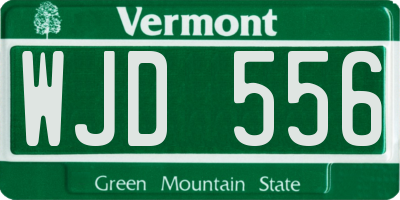 VT license plate WJD556