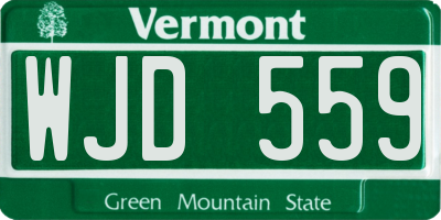 VT license plate WJD559