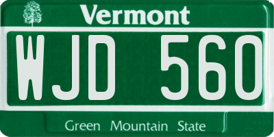 VT license plate WJD560