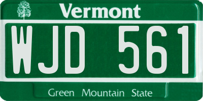 VT license plate WJD561