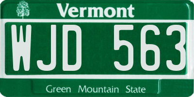VT license plate WJD563