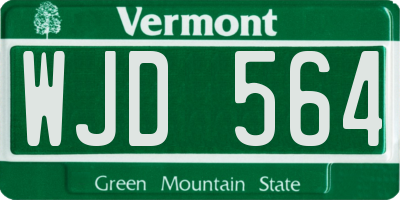VT license plate WJD564