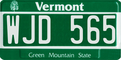 VT license plate WJD565